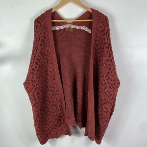 Women's Rust Open Knit Sweater